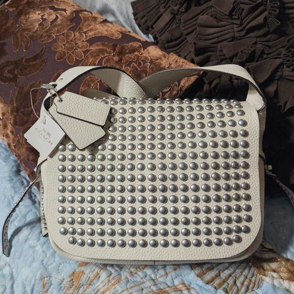 Coach Rivets Dakota Flap Crossbody Purse - Picture 1 of 8